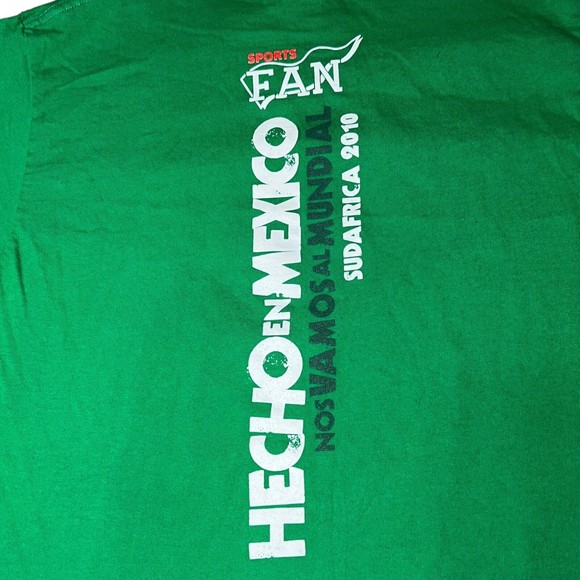 Yazbek Hecho En Mexico 2010 Mundial Saudafrica Green Soccer Shirt Mens Size M - Picture 6 of 6